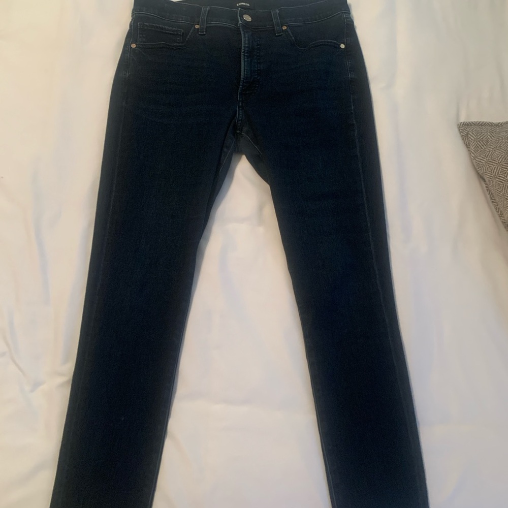 Express size 10 dark skinny stretch mid rise denim